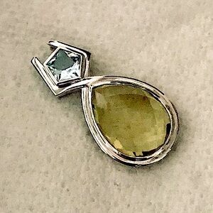 $325  14K White Gold Designer Estate Pendant  Marked FP 14K CHINA